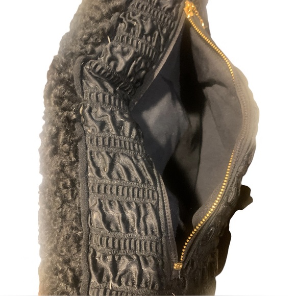 Vintage Lambs Wool Crossbody Purse Black Down Filled Hand-warmer Muff 1930-50’s - Picture 10 of 12